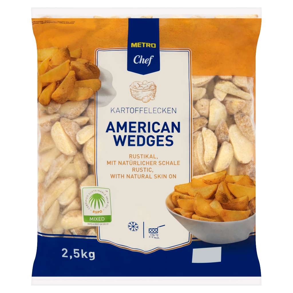 METRO Chef Elősütött, Gyorsfagyasztott Burgonyagerezdek 2,5 kg