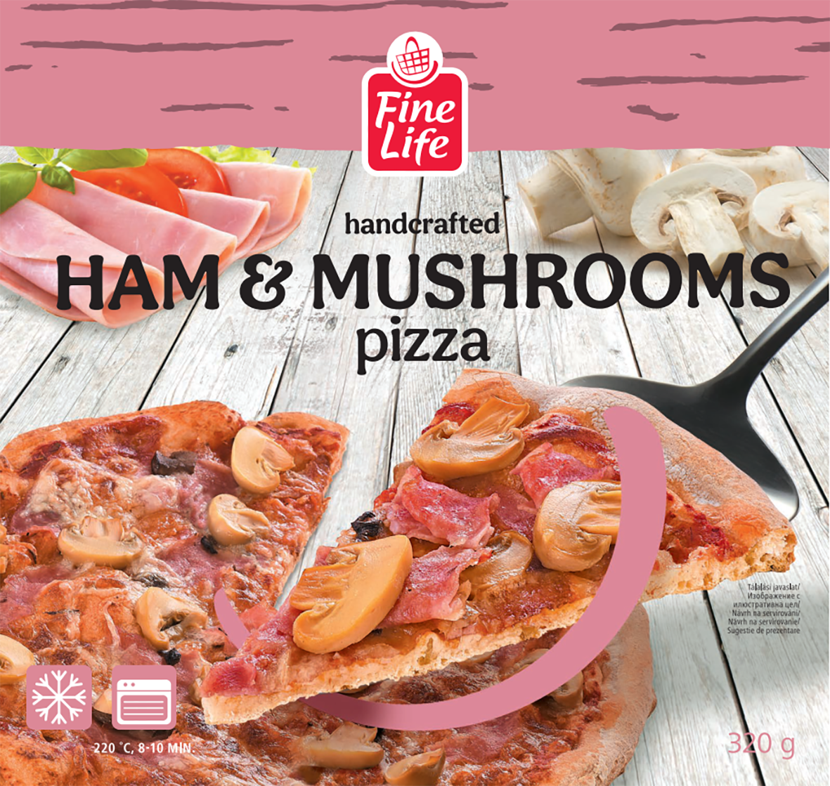 Fine Life Sonkás-Gombás Pizza 320 g