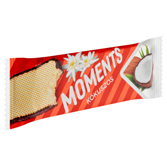 Moments kakaós bevonómasszába mártott, kókuszos krémmel töltött ostyaszelet 45 g