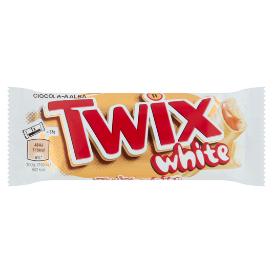 Twix White kekszes szeletek karamellával fehér csokoládéba mártva 2 x 23 g (46 g)