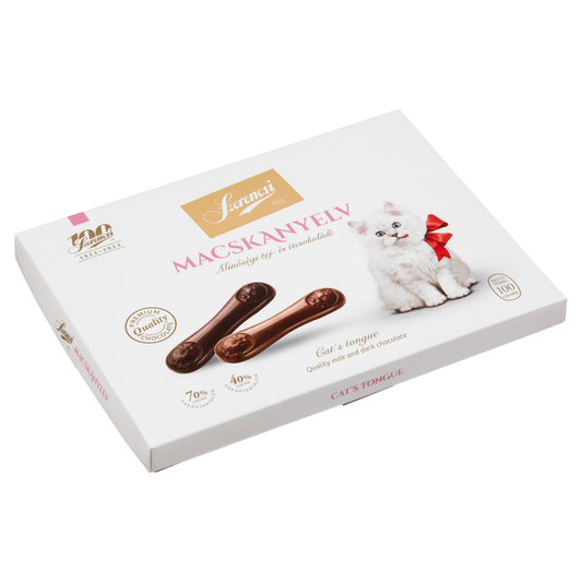 Szerencsi Macskanyelv minőségi tej- és étcsokoládé 100 g