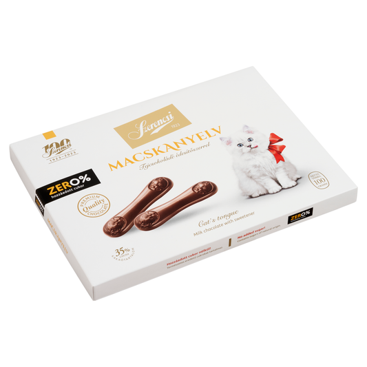 Szerencsi Zero% Macskanyelv tejcsokoládé édesítőszerrel 100 g