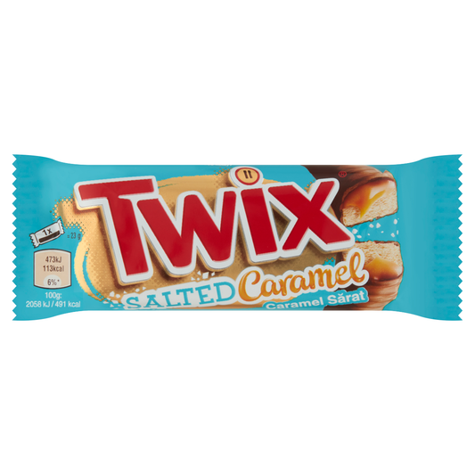 Twix Salted Caramel kekszes szeletek karamellával, tejcsokoládéba mártva 2 x 23 g (46 g)