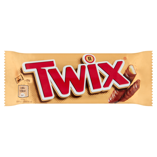 Twix kekszes szeletek karamellával tejcsokoládéba mártva 2 x 25 g (50 g)