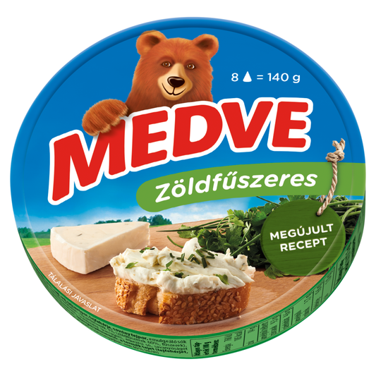 MEDVE zöldfűszeres kenhető, félzsíros ömlesztett sajt 8 x 17,5 g (140 g)