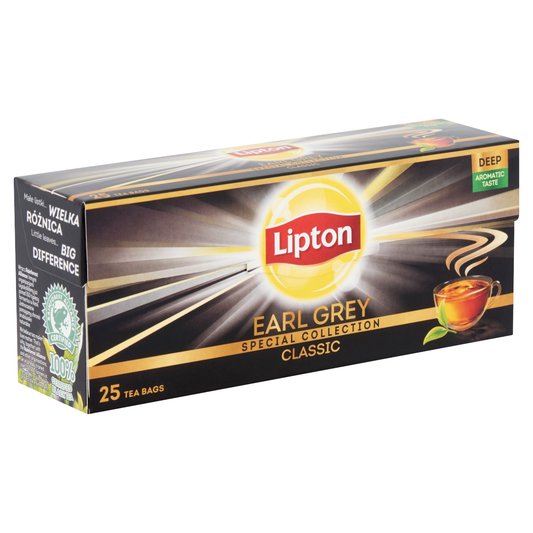 Lipton Earl Grey Bergamot Ízesítésű Fekete Tea 25 x 1,5 g