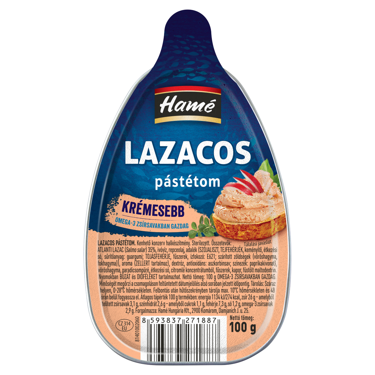 Hamé lazacos pástétom 100 g