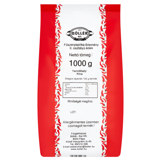 Böllér II. Osztályú Édes Fűszerpaprika Őrlemény 1 kg