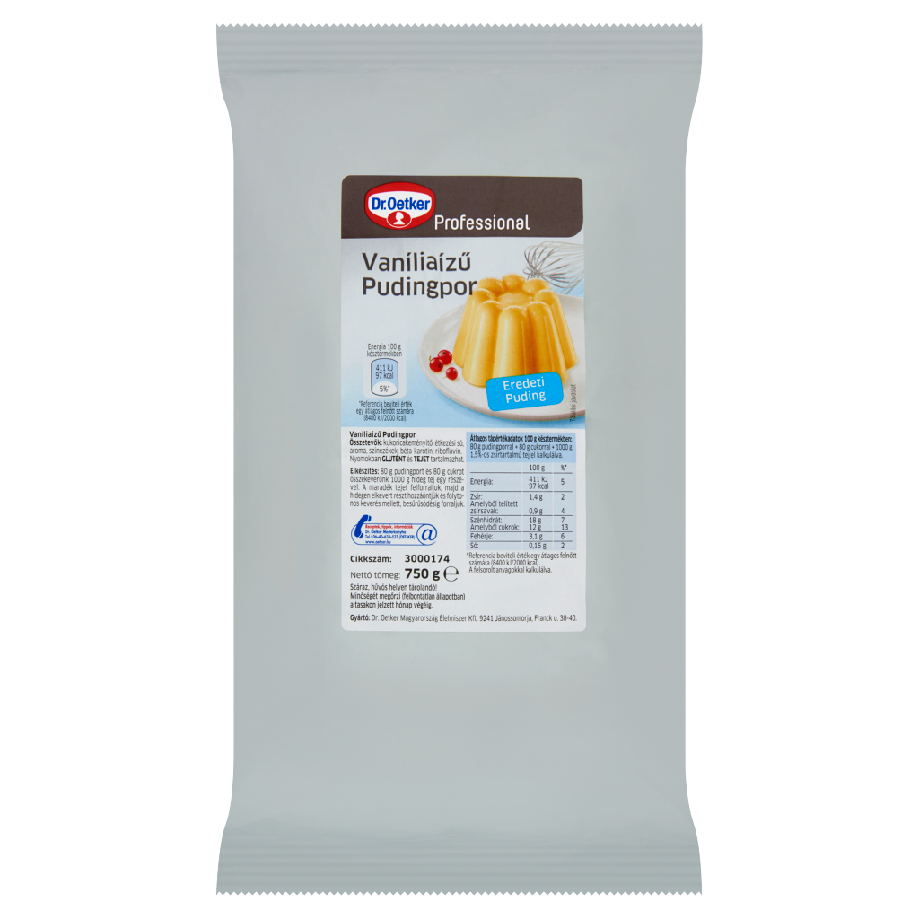 Dr. Oetker Professional Eredeti Puding Vaníliaízű Pudingpor 750 g
