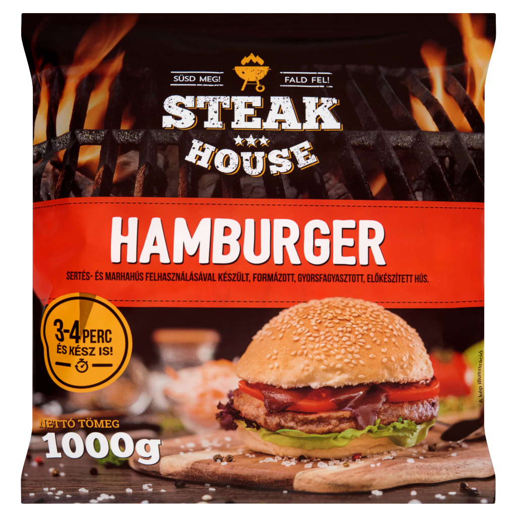 Steak House Gyorsfagyasztott Hamburger 1 kg