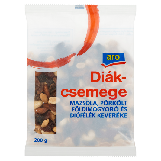aro Diákcsemege Mazsola, Pörkölt Földimogyoró És Diófélék Keveréke 200 g