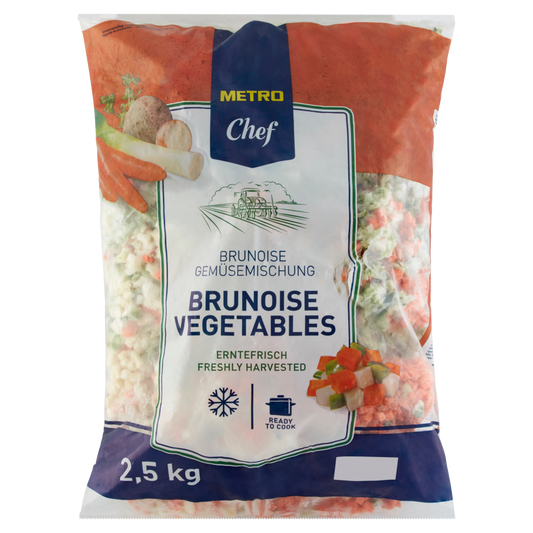 METRO Chef Gyorsfagyasztott Kockázott Brunoise Zöldségkeverék 2,5 kg