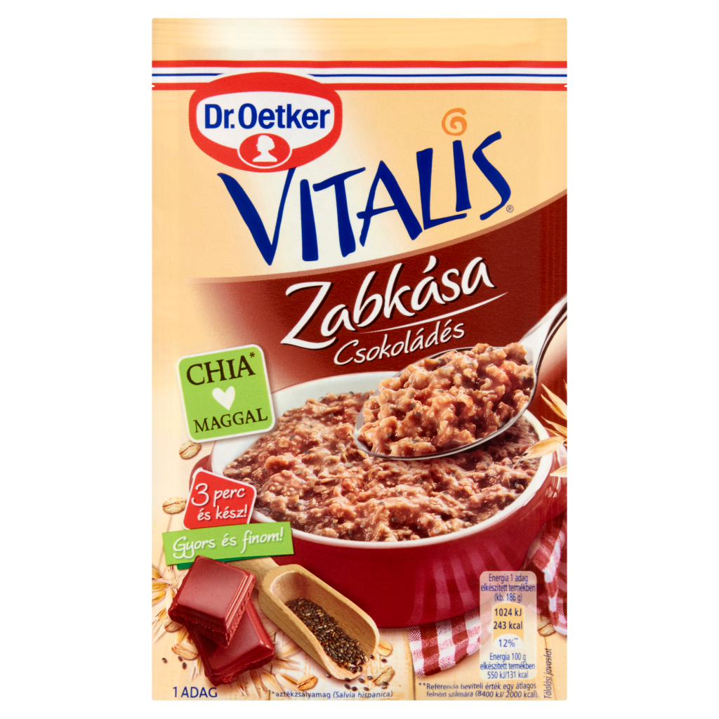 Dr. Oetker Vitalis csokoládés zabkása alappor 61 g