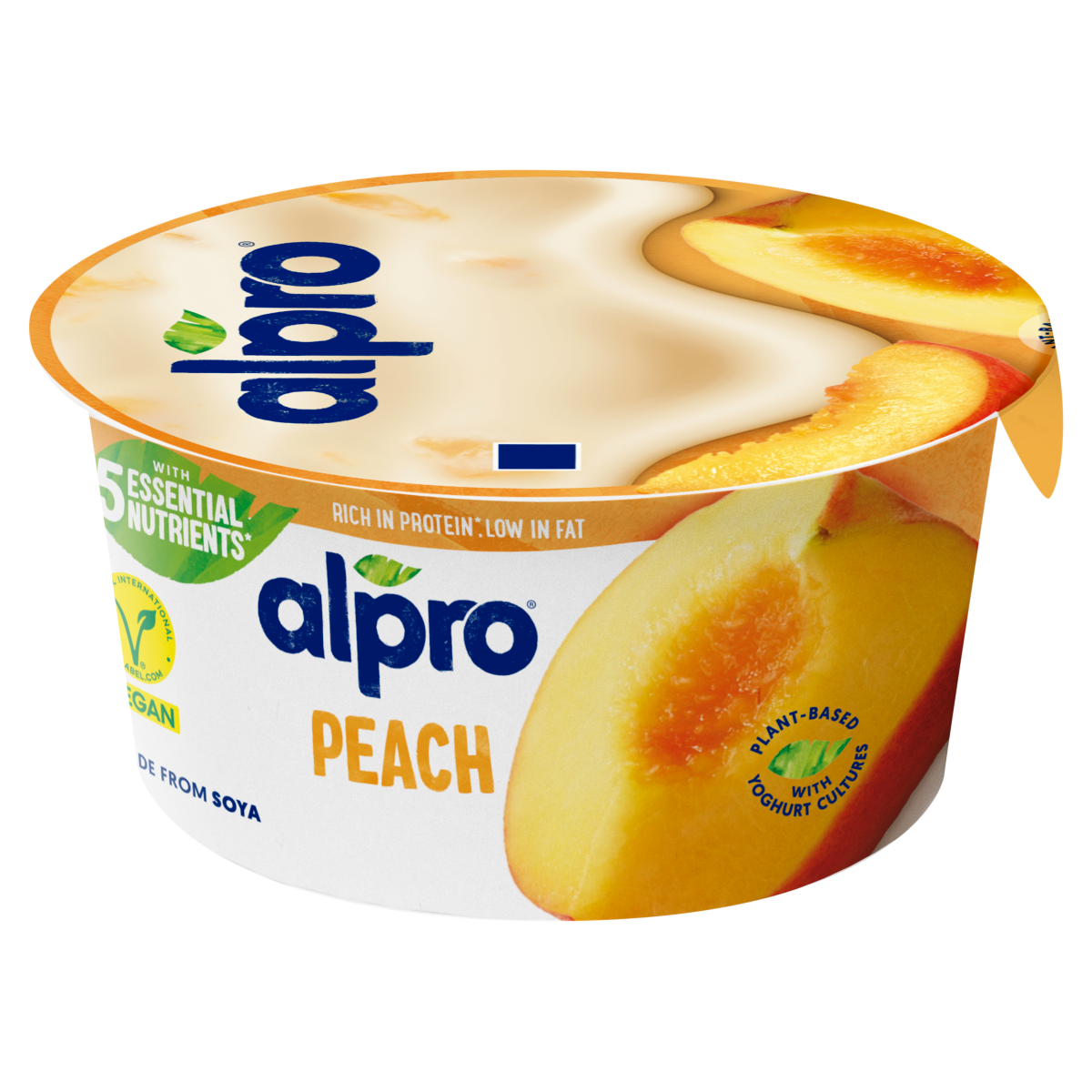 ALPRO Őszibarackos Fermentált Szójakészítmény Hozzáadott Kalciummal és Vitaminokkal 150 g