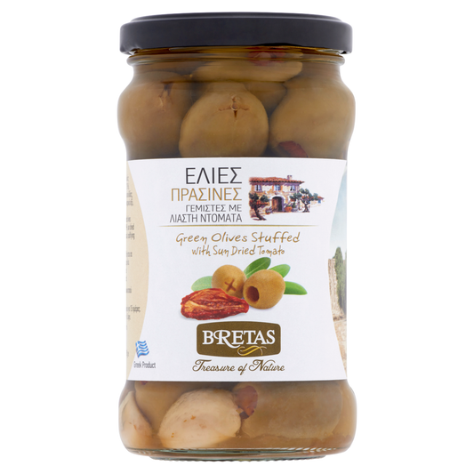 Bretas zöld halkidiki olajbogyó napszárított paradicsommal töltve 290 g