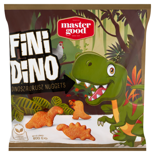 master good Fini Dino Dinoszaurusz Nuggets gyorsfagyasztott panírozott csirke mellhús 800 g