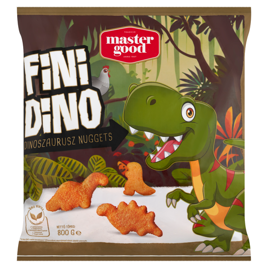 master good Fini Dino Dinoszaurusz Nuggets gyorsfagyasztott panírozott csirke mellhús 800 g