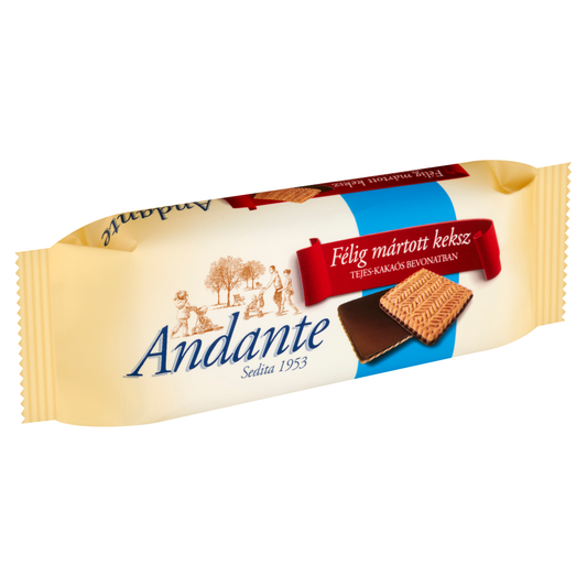 Andante tejes-kakaós bevonómasszába félig mártott keksz 100 g