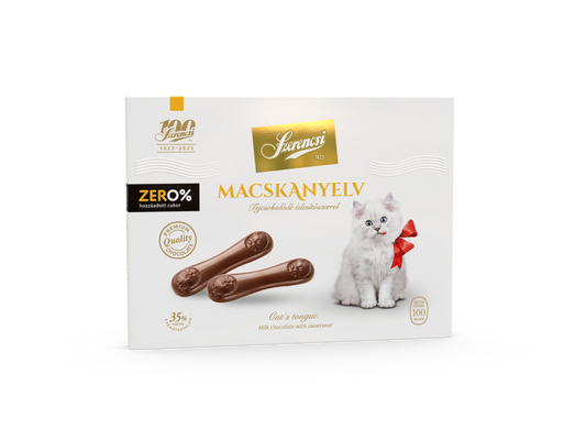 Szerencsi Zero% Macskanyelv tejcsokoládé édesítőszerrel 100 g