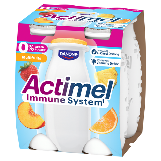 DANONE Actimel vegyes gyümölcsízű sovány joghurtalapú ital B6- és D-vitaminnal 4 x 100 g (400 g)