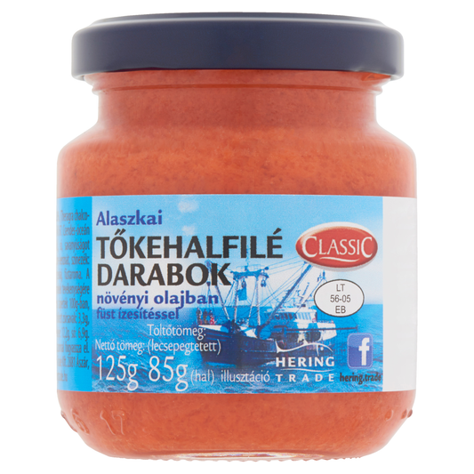 Classic alaszkai tőkehalfilé darabok növényi olajban füst ízesítéssel 125 g