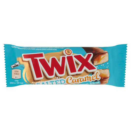Twix Salted Caramel kekszes szeletek karamellával, tejcsokoládéba mártva 2 x 23 g (46 g)