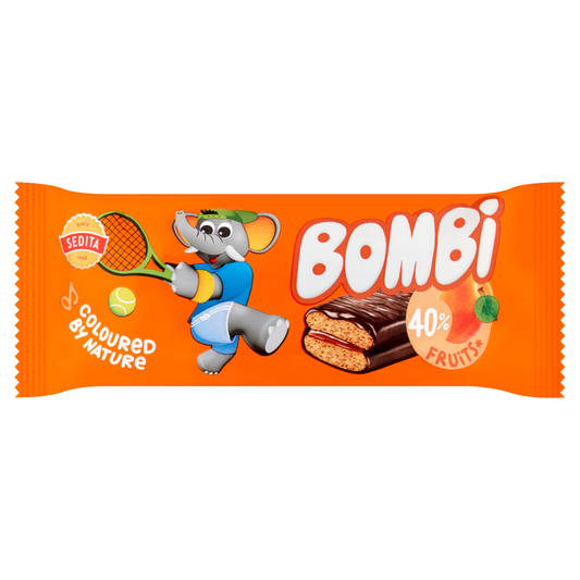 Bombi kakaós bevonómasszába mártott, sárgabarackos lekvárral töltött puszedli 50 g