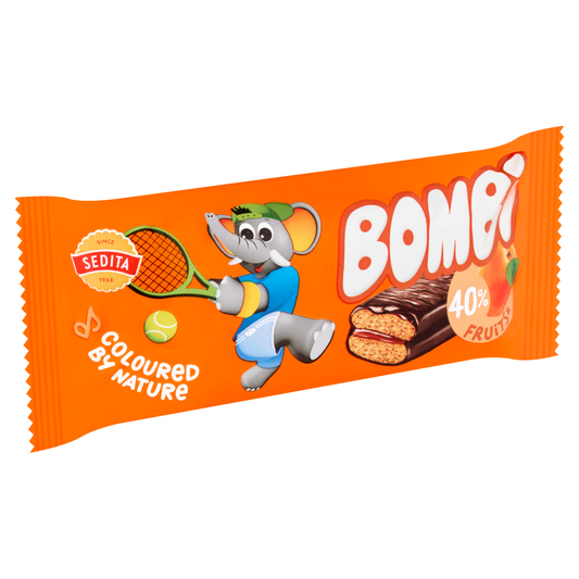 Bombi kakaós bevonómasszába mártott, sárgabarackos lekvárral töltött puszedli 50 g