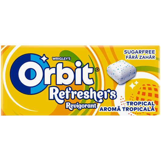 Orbit Refreshers Tropical gyümölcsízű cukormentes rágógumi édesítőszerrel 17,9 g