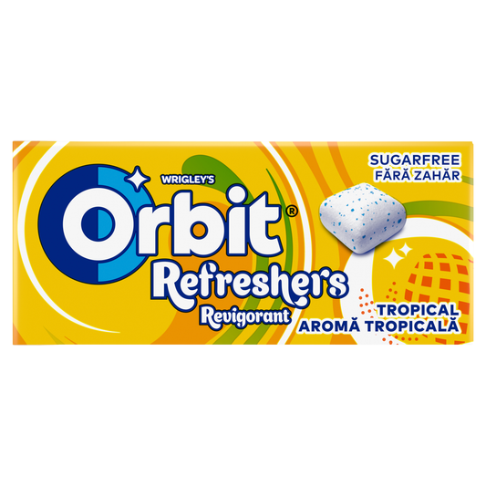 Orbit Refreshers Tropical gyümölcsízű cukormentes rágógumi édesítőszerrel 17,9 g