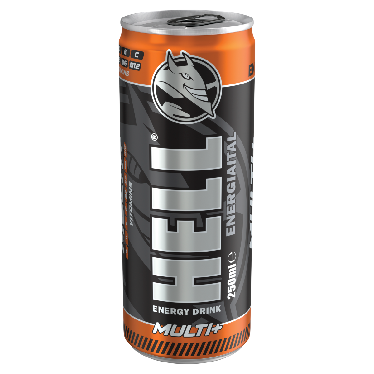 HELL Multi+ vegyes gyümölcsízű koffeintartalmú, szénsavas, alkoholmentes ital 250 ml