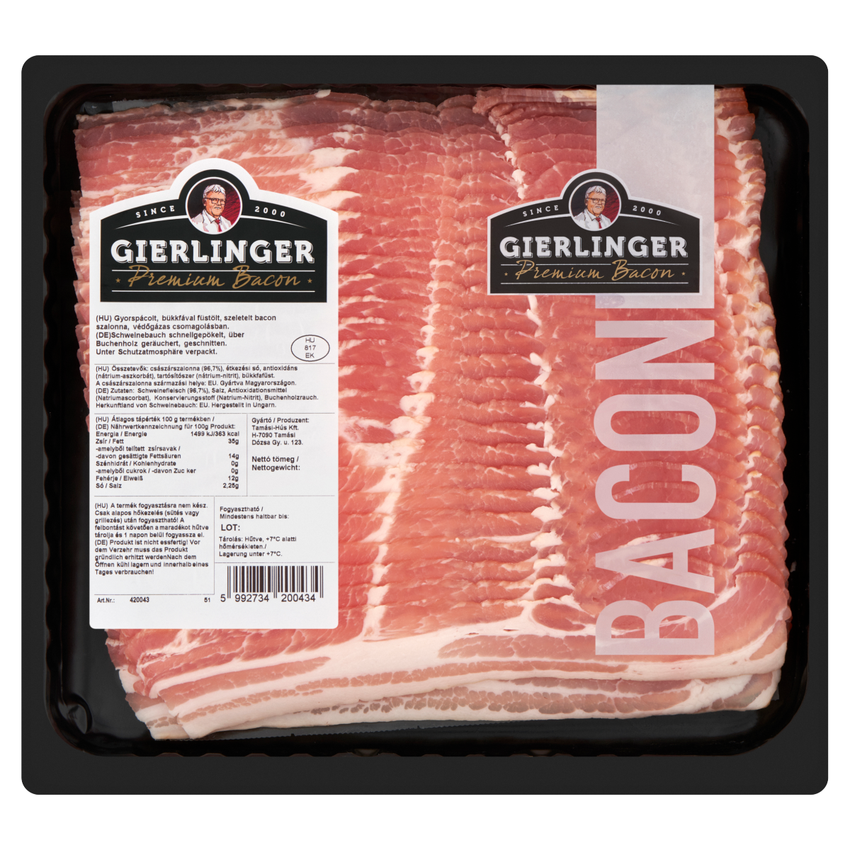 Tamási Gierlinger szeletelt bacon szalonna 1 kg