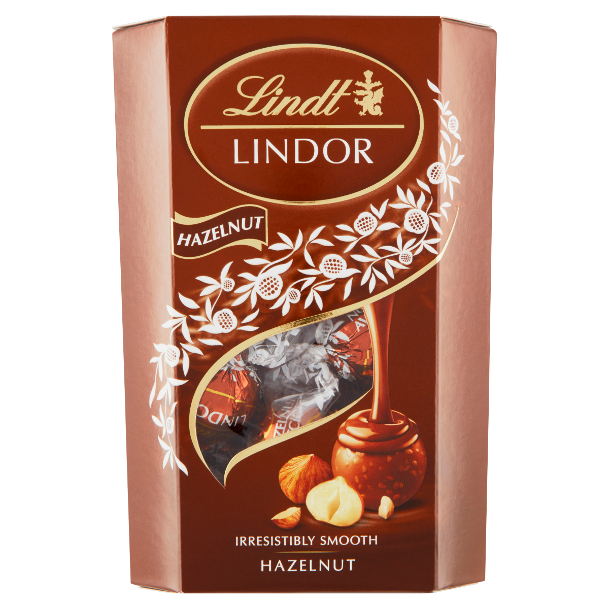 Lindt Lindor Hazelnut tejcsokoládé praliné mogyoródarabokkal és lágyan olvadó töltelékkel 200 g