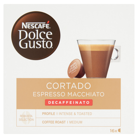 Dolce Gusto NESCAFÉ Cortado Espresso Macchiato koffeinmentes kávékapszula 16 db/16 csésze 99,2 g