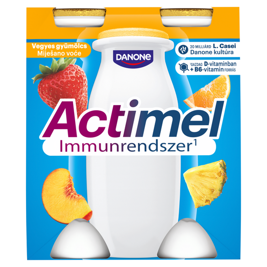 DANONE Actimel vegyes gyümölcsízű zsírszegény joghurtalapú ital 4 x 100 g (400 g)