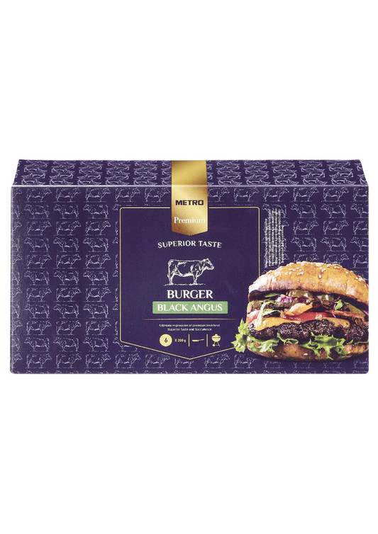 METRO Prémium Black Angus Marha Hamburger Húspogácsa 6 x 200 g