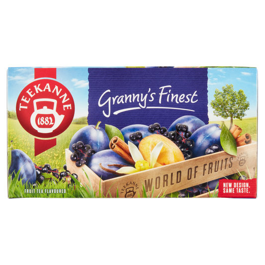TEEKANNE World of Fruits Granny's Finest bodza-, vanília- és szilvaízű gyümölcstea 20 filter 50 g
