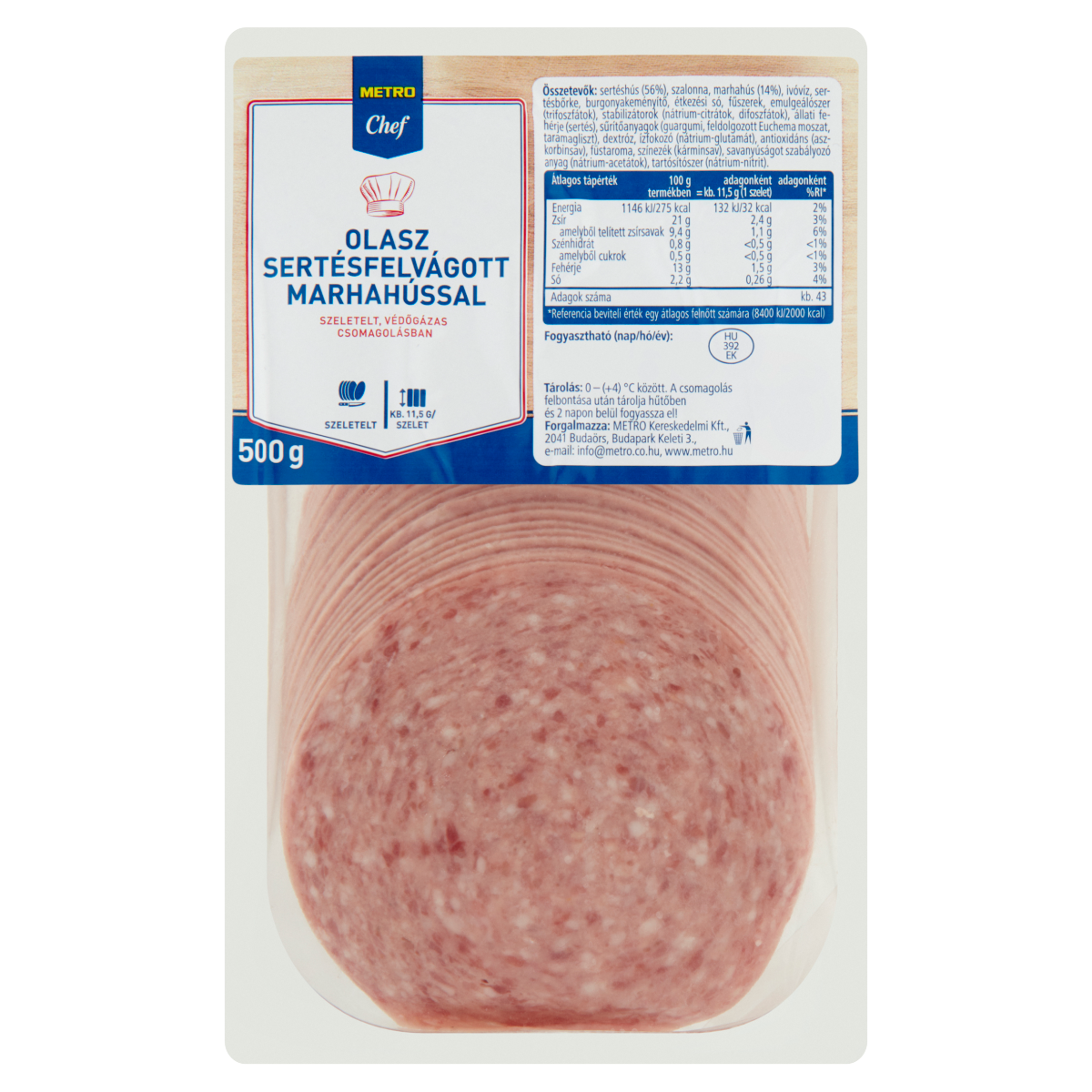 METRO Chef Szeletelt Olasz Sertés Felvágott Marhahússal 500 g